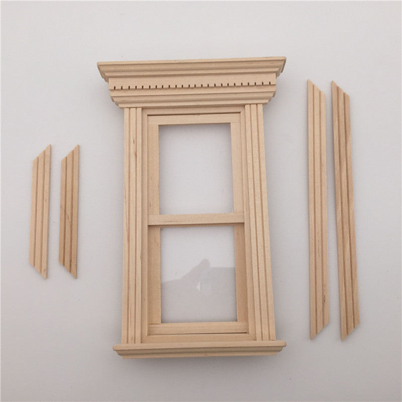 Flat Top Two Lattice Sliding Window - 1/12 Scale Dollhouse Accessories  pieces