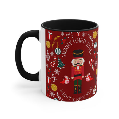 Nutcracker Coffee Ceramic Mug, 11oz black handle
