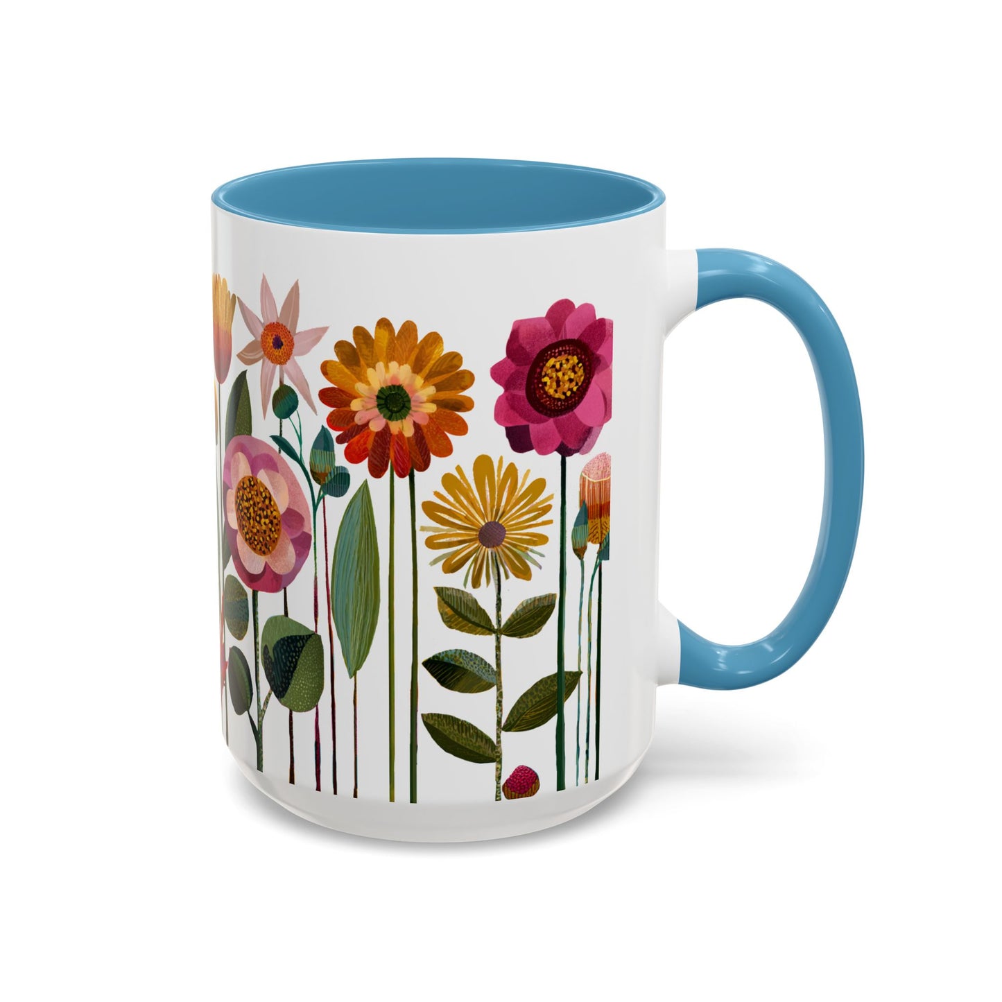 Floral Accent Coffee Mug - Vibrant Flower Design, Perfect for Home or Office, Great Gift for Garden Lovers, Spring Decor, Unique Floral Mug