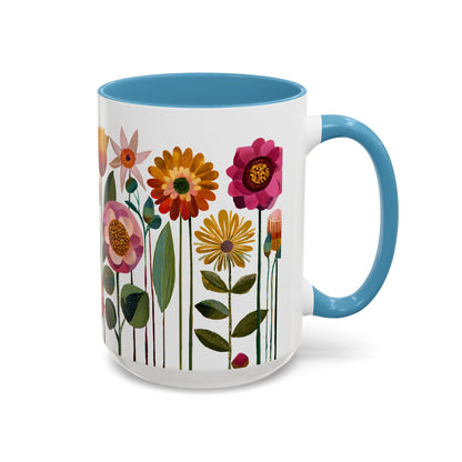 Floral Accent Coffee Mug - Vibrant Flower Design, Perfect for Home or Office, Great Gift for Garden Lovers, Spring Decor, Unique Floral Mug