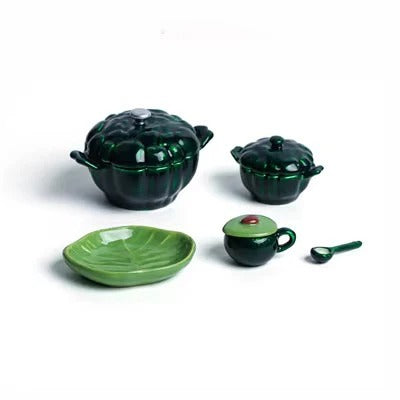 Staub Miniature Alloy Cook Set - 1/6 Scale Miniatures green
