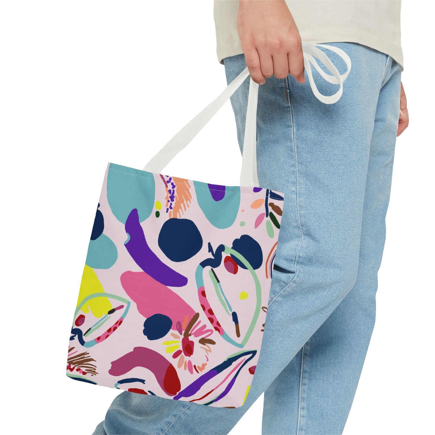 Colorful Circles Canvas Tote Bag - Heavy Duty Fine Art Shoulder Bag