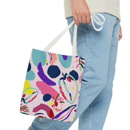 Colorful Circles Canvas Tote Bag - Heavy Duty Fine Art Shoulder Bag