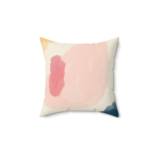 Quadratisches Kissen aus gesponnenem Polyester – weiche Farbtöne