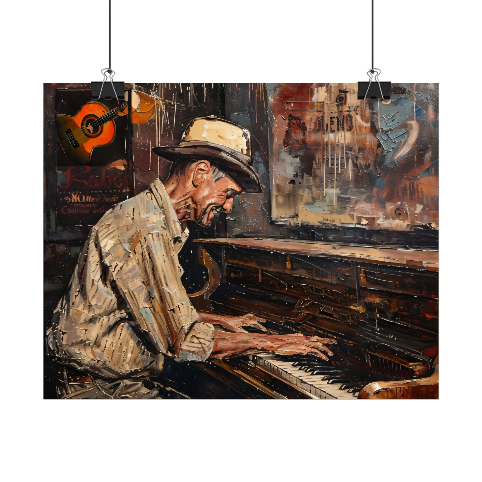 Rolled Posters - Honky Tonk Piano Player Art Poster