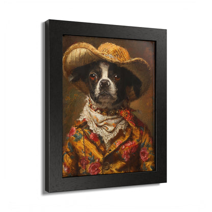 Framed Poster — Rat Terrier in Rodeo Outfit