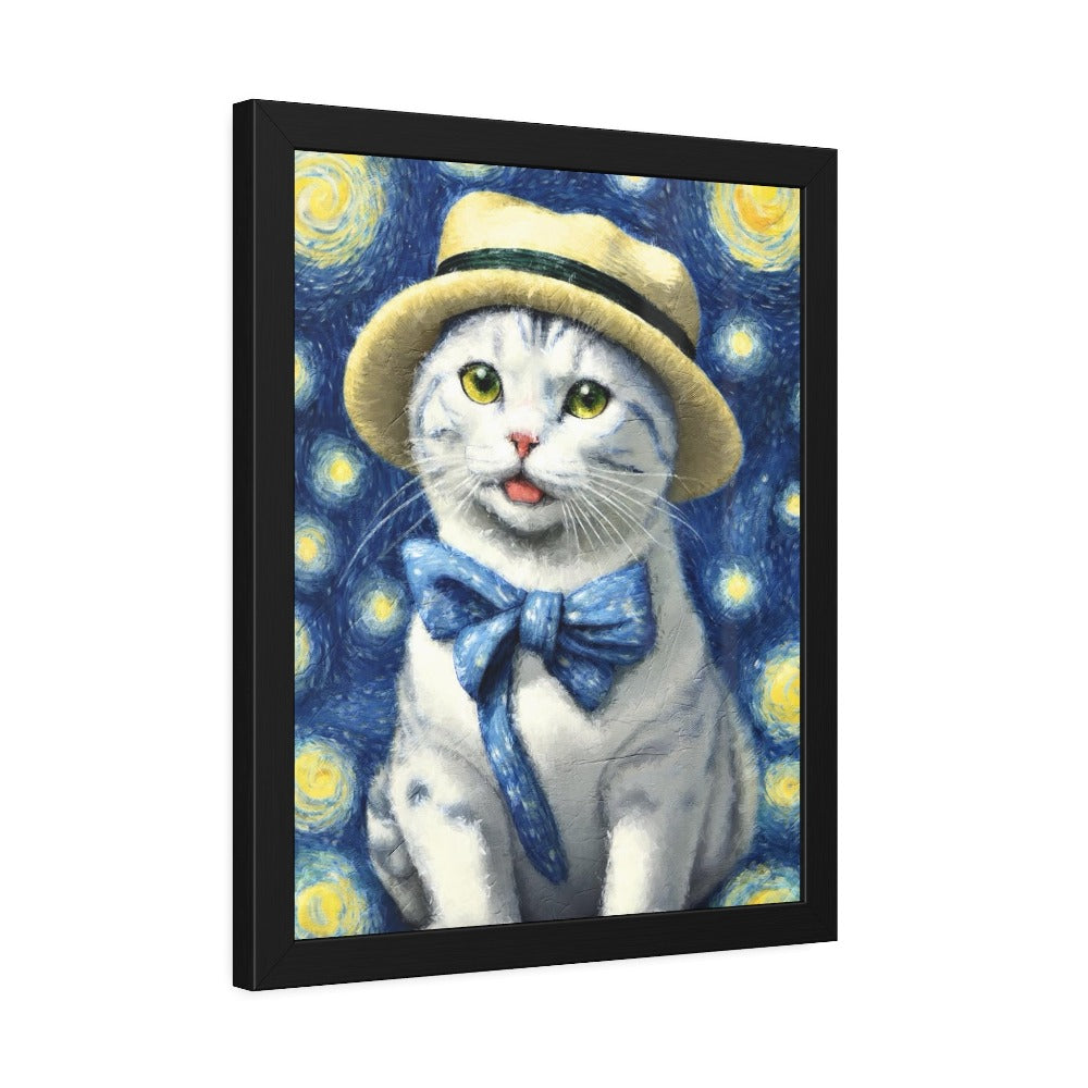 Starry Eye Cat Poster - Framed Paper Posters Starry Eye Cat Poster - Framed Paper Posters 