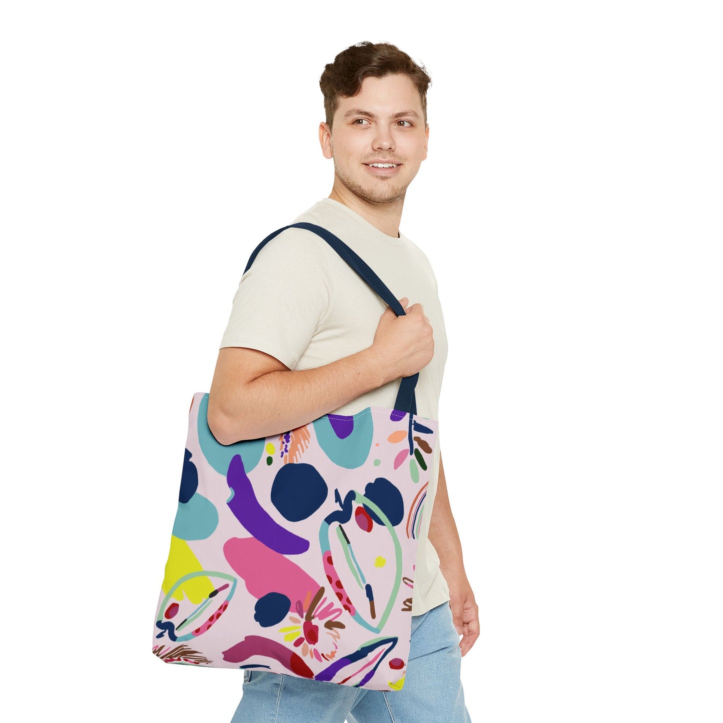 Colorful Circles Canvas Tote Bag - Heavy Duty Fine Art Shoulder Bag
