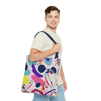 Colorful Circles Canvas Tote Bag - Heavy Duty Fine Art Shoulder Bag