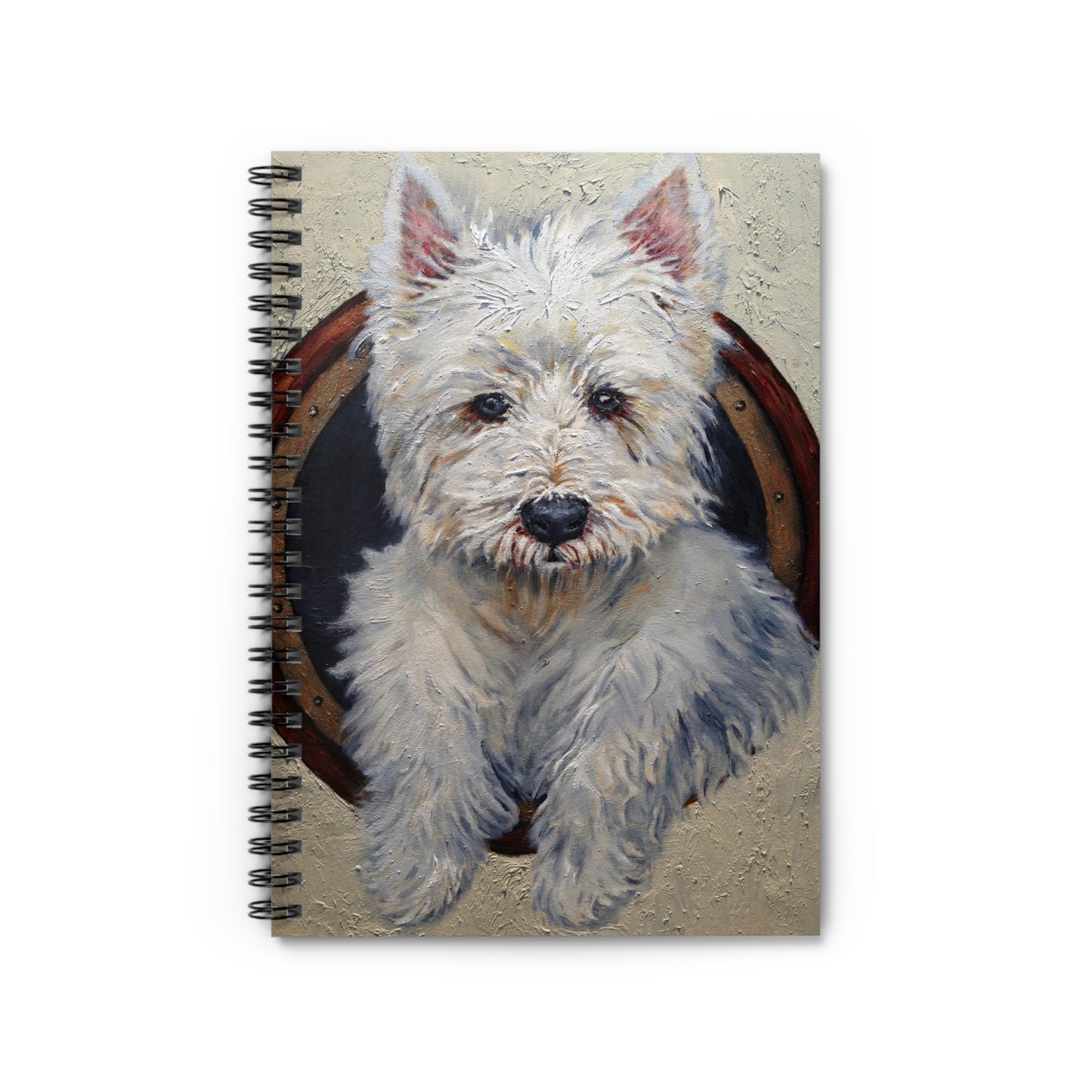 Westie Portrait Spiral Notebook — Cute West Highland White Terrier Ruled Journal