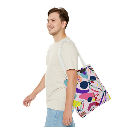 Colorful Circles Canvas Tote Bag - Heavy Duty Fine Art Shoulder Bag