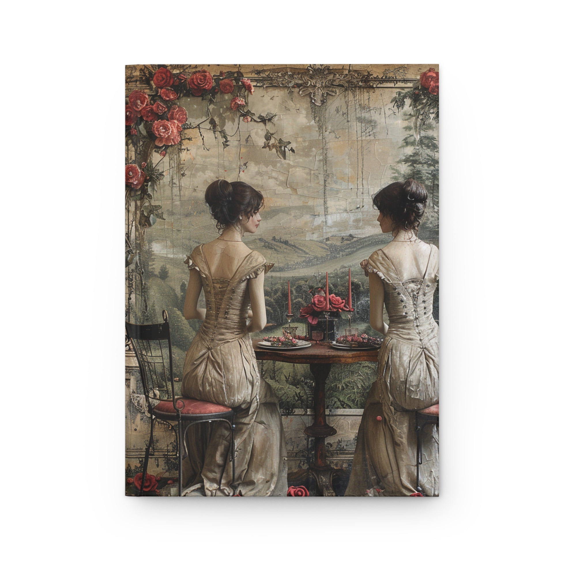 Hardcover Journal Matte - Victorian Twins Tea Party front cover