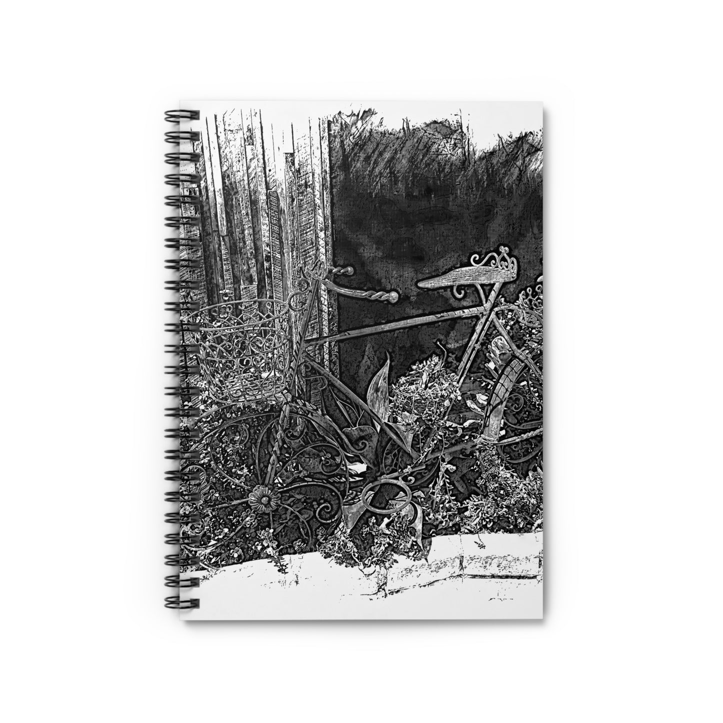Vintage Bicycle Sketch Notebook – Ruled Spiral Notebook for Journaling & Notes