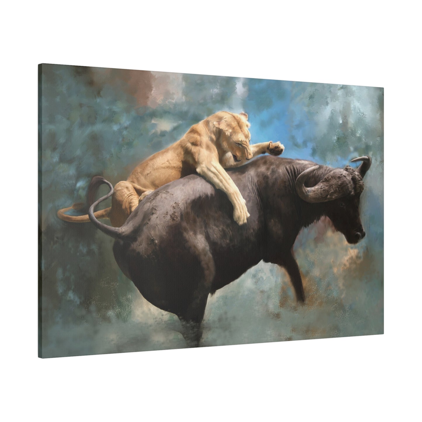 Wildlife Print - Die Jagd, matte Leinwand, gestreckt