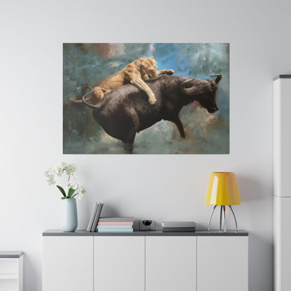 Wildlife Print - Die Jagd, matte Leinwand, gestreckt