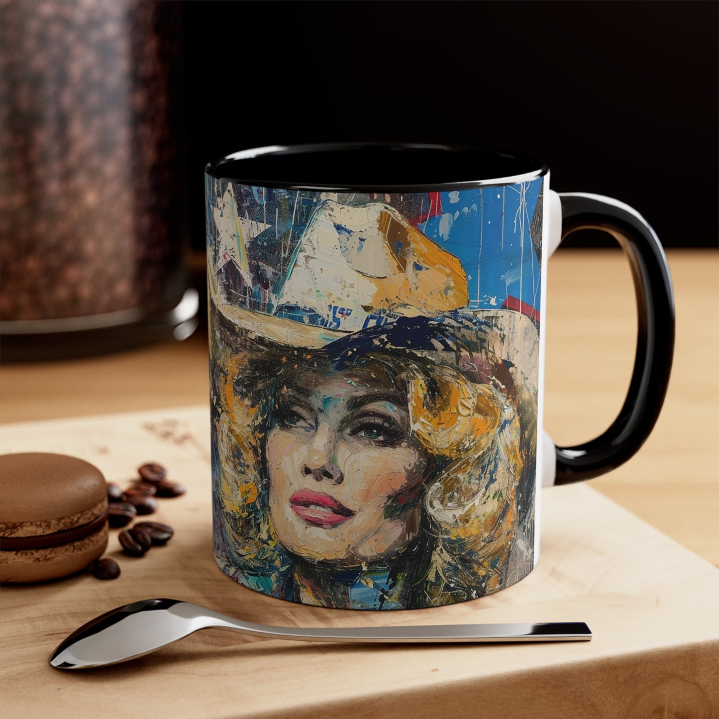 Accent Coffee Mug, 11oz - Country Queen black