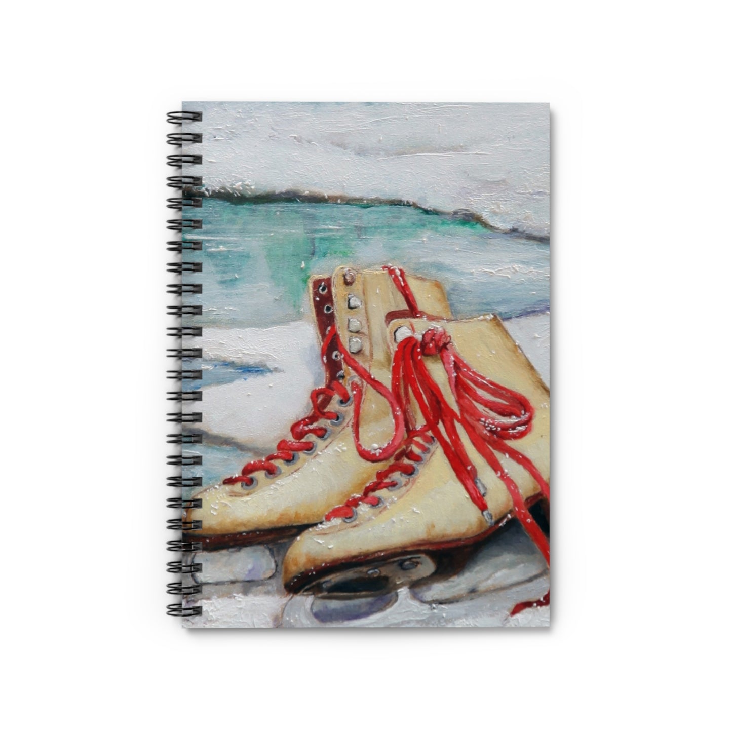 Ice Skates Spiral Notebook — Vintage Figure Skate Art Ruled Journal