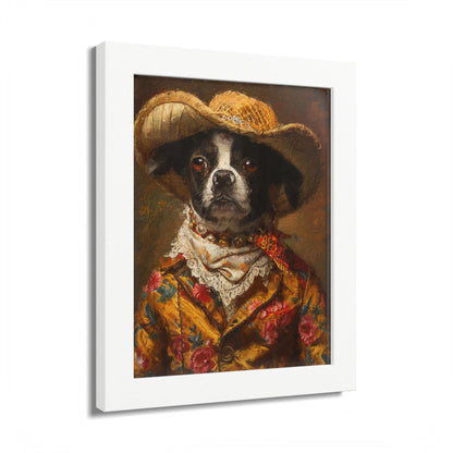Framed Poster — Rat Terrier in Rodeo Outfit
