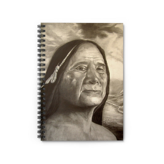 Native Elder Portrait Spiral Notebook — Ruled Journal for Sketching & Notes