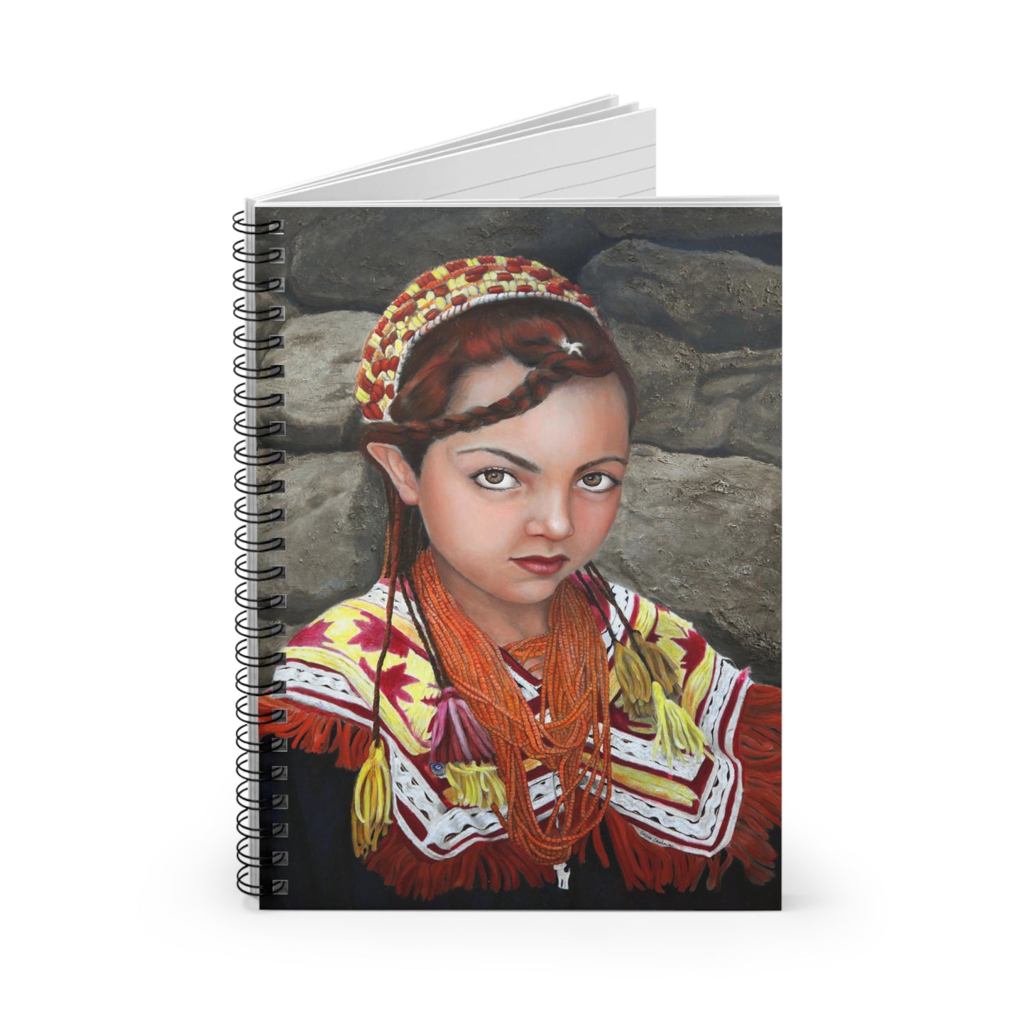 Spiral Notebook — Young Girl in Traditional Costume Art Cover (Ruled)