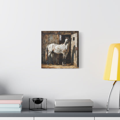 Appaloosa Horse Canvas Wall Art — Rustic Equestrian Stretched Matte Print
