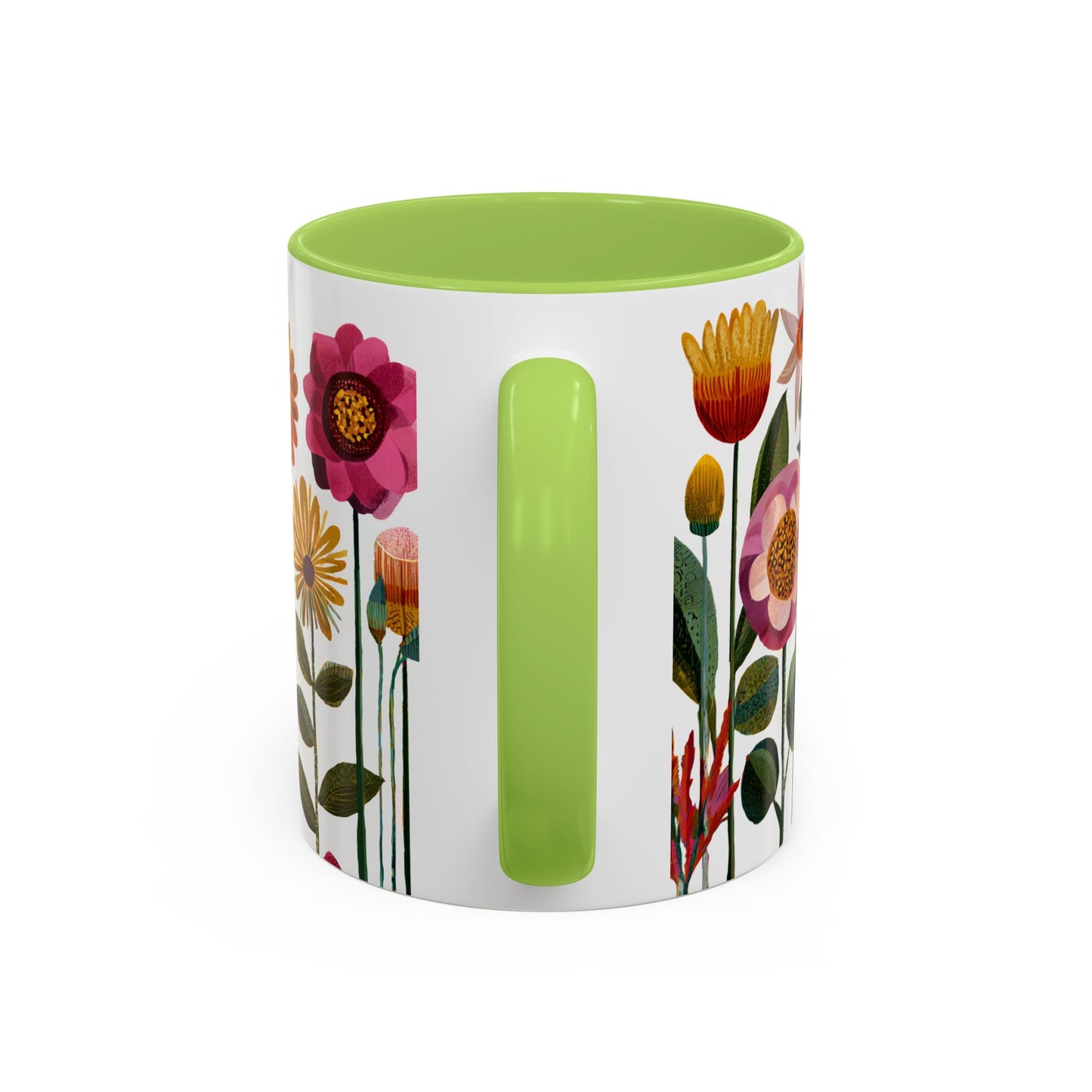 Floral Accent Coffee Mug - Vibrant Flower Design, Perfect for Home or Office, Great Gift for Garden Lovers, Spring Decor, Unique Floral Mug