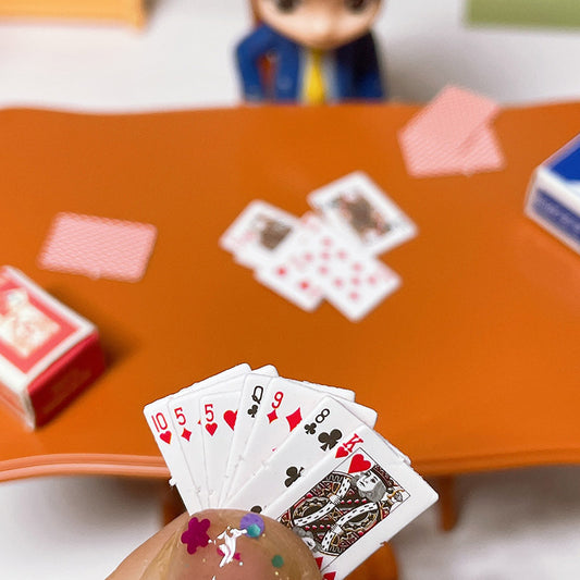 Mini Miniature Food Playing Poker Cards in hand