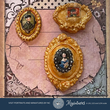 Miniature Ornate Frames Set of 3 - Diorama Dollhouse Accessories
