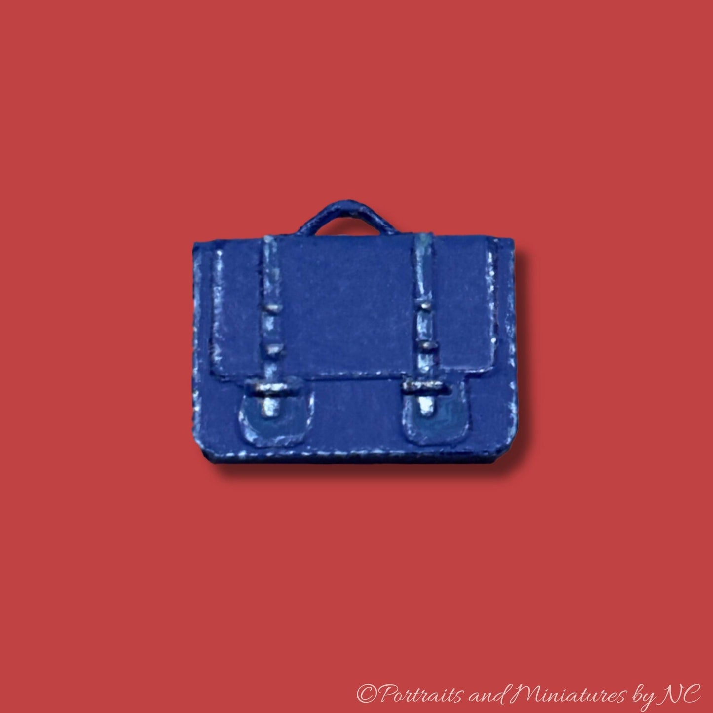 Miniature Briefcase blue 1/12 scale