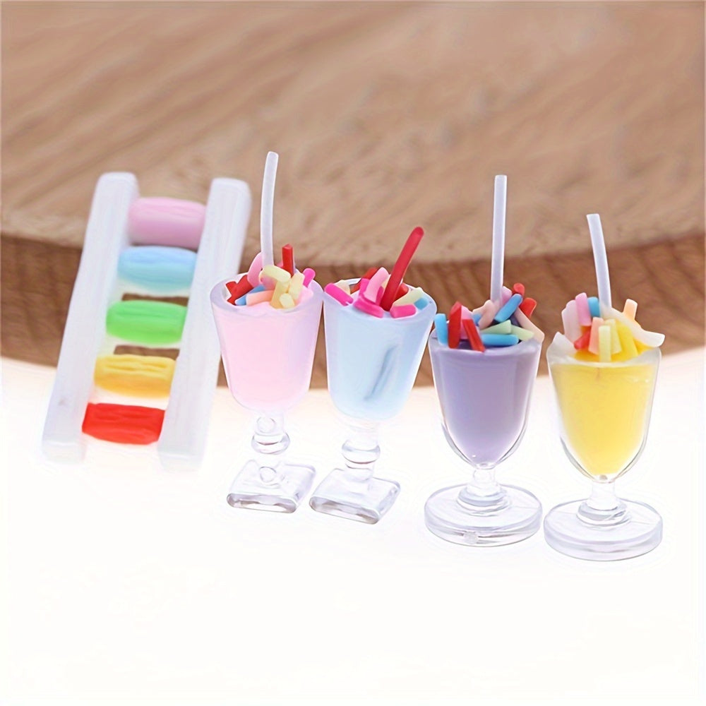 Miniature Ice Cream Set For Dollhouses - 1:12 Scale 4-Piece Miniature Food