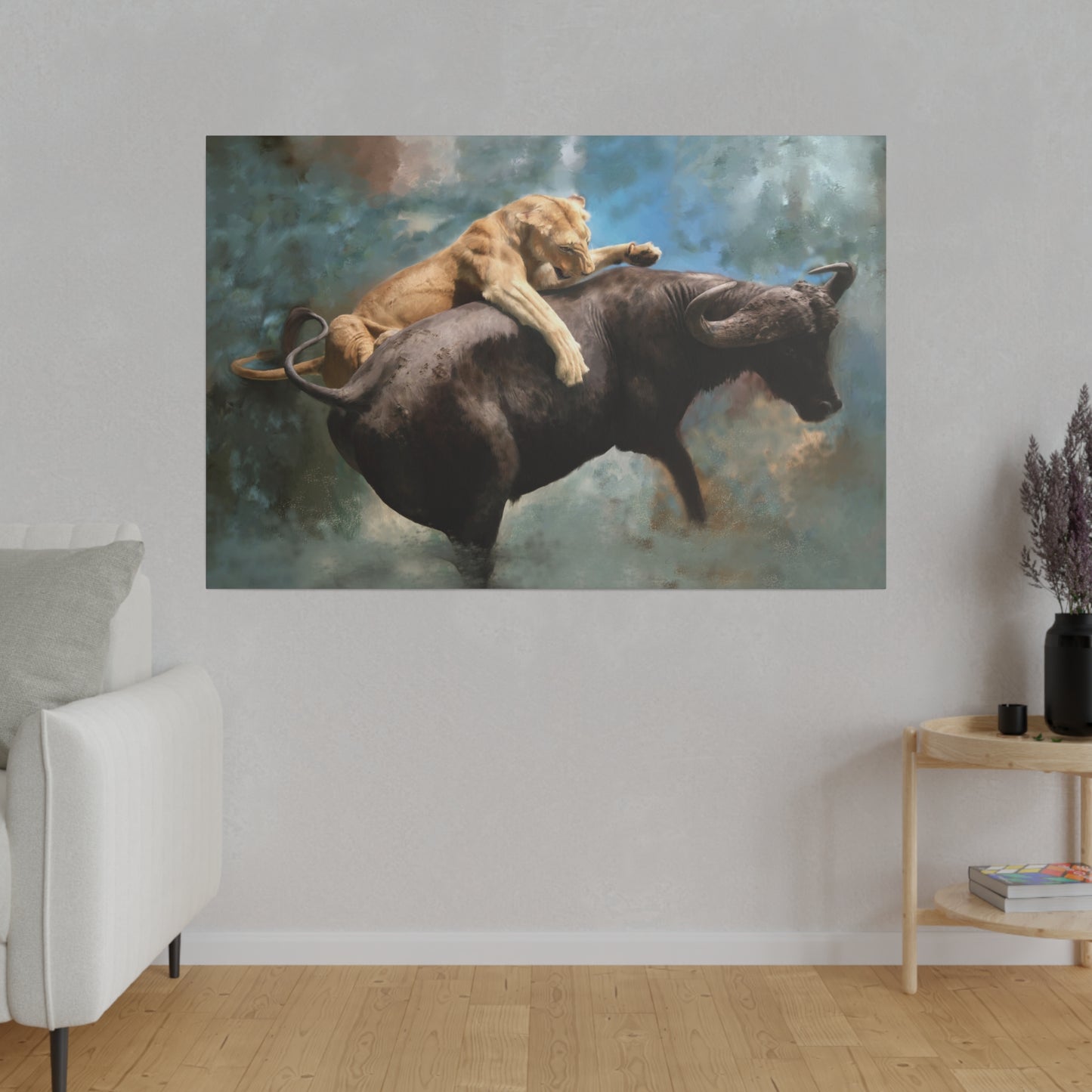 Wildlife Print - Die Jagd, matte Leinwand, gestreckt