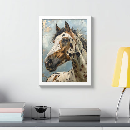 Appaloosa Horse Framed Poster - Rustic Equestrian Wall Art