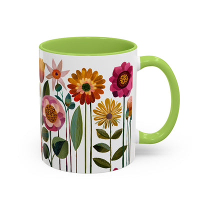 Floral Accent Coffee Mug - Vibrant Flower Design, Perfect for Home or Office, Great Gift for Garden Lovers, Spring Decor, Unique Floral Mug