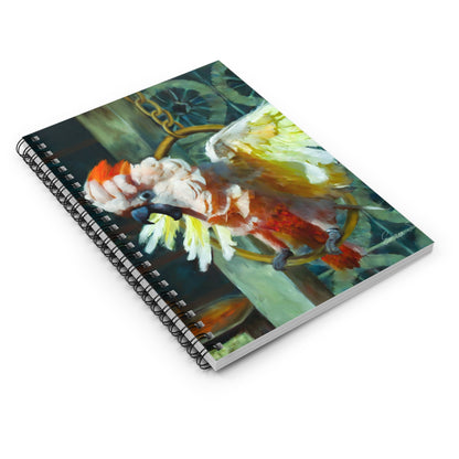 Cockatoo Art Spiral Notebook — Colorful Parrot Journal (Ruled)