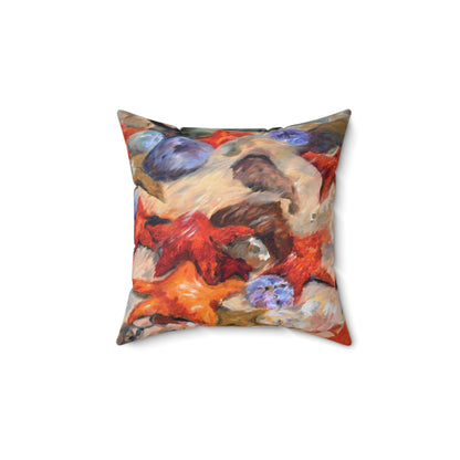 Starfish Pillow - Spun Polyester Square Pillow with Zipper and Insert