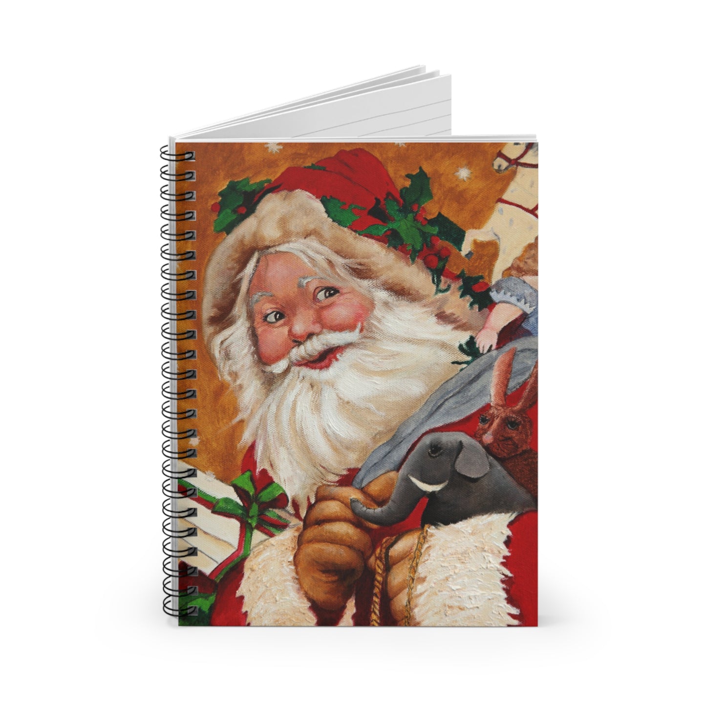 Santa Claus Christmas Spiral Notebook — Festive Holiday Journal (Ruled)