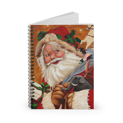 Santa Claus Christmas Spiral Notebook — Festive Holiday Journal (Ruled)