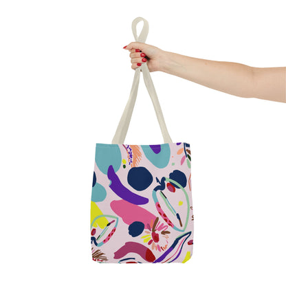 Colorful Circles Canvas Tote Bag - Heavy Duty Fine Art Shoulder Bag