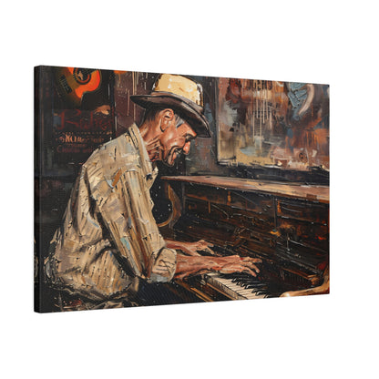 Matte Canvas, Stretched, 0.75" - Honky Tonk Piano Player