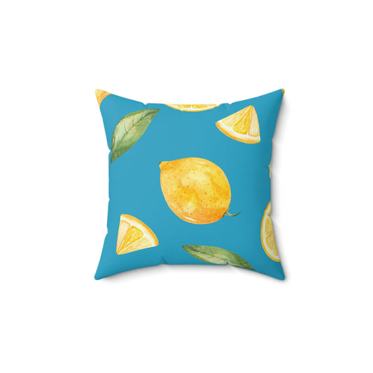 Give me Lemons Pillow – quadratisches Überwurfkissen aus gesponnenem Polyester mit Einlage
