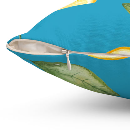 Give me Lemons Pillow – quadratisches Überwurfkissen aus gesponnenem Polyester mit Einlage