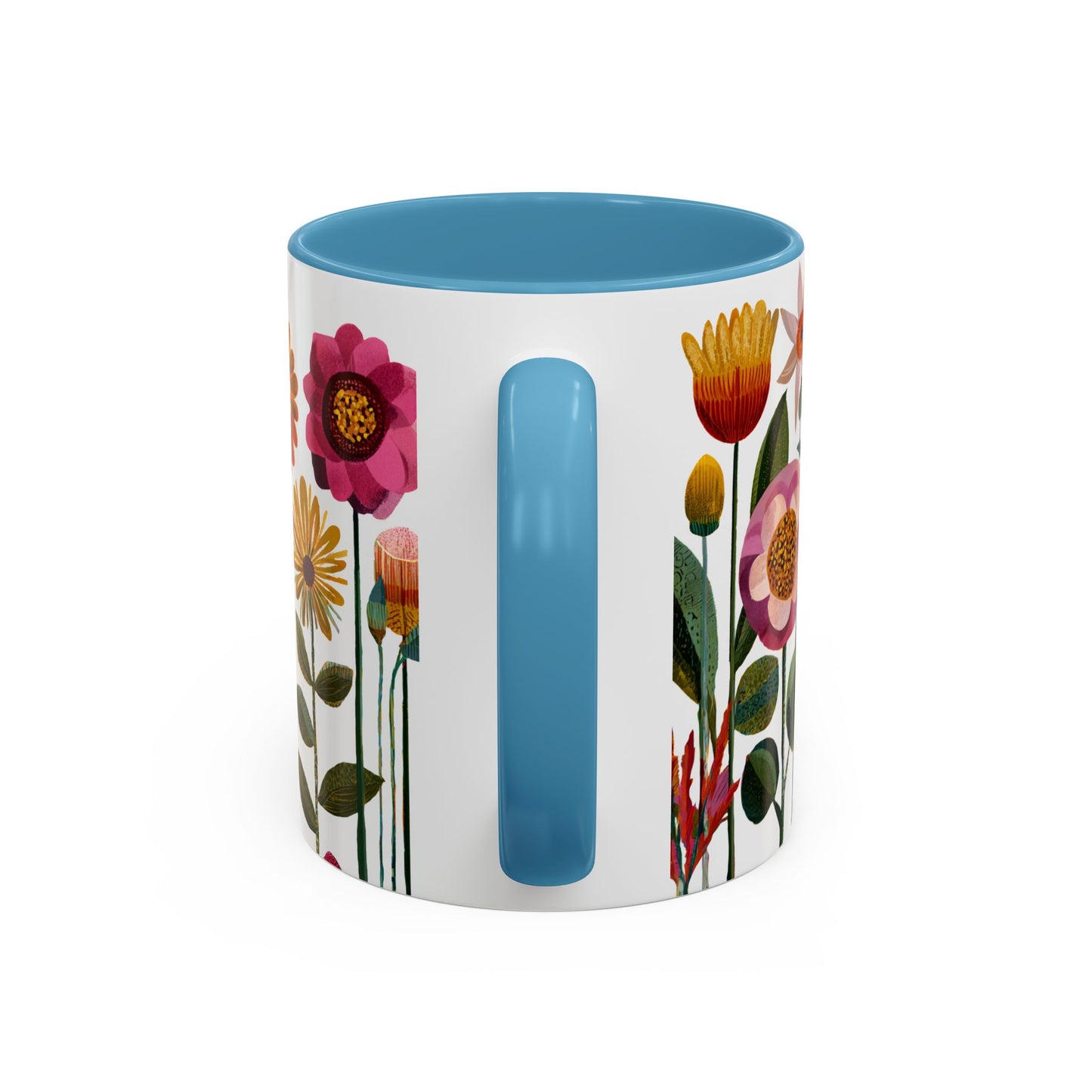 Floral Accent Coffee Mug - Vibrant Flower Design, Perfect for Home or Office, Great Gift for Garden Lovers, Spring Decor, Unique Floral Mug