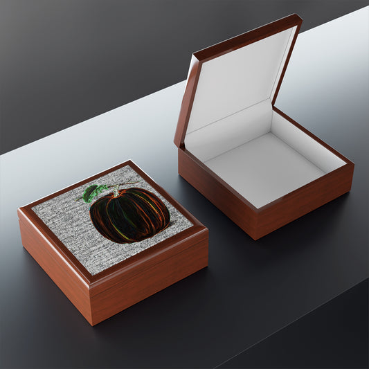 Keepsake/Jewelry Box - Magical Pumpkin - Lacquer Wood Box  open lid