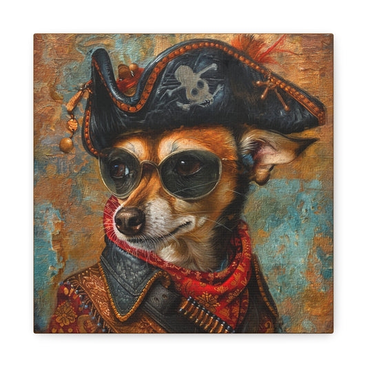 Pirate Dog Matte Canvas Wall Art — Stretched 1.25"