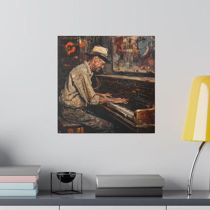 Matte Canvas, Stretched, 0.75" - Honky Tonk Piano Player