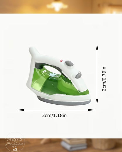 Miniature Dollhouse Iron | 1:12 Scale Laundry Room Diorama Accessory
