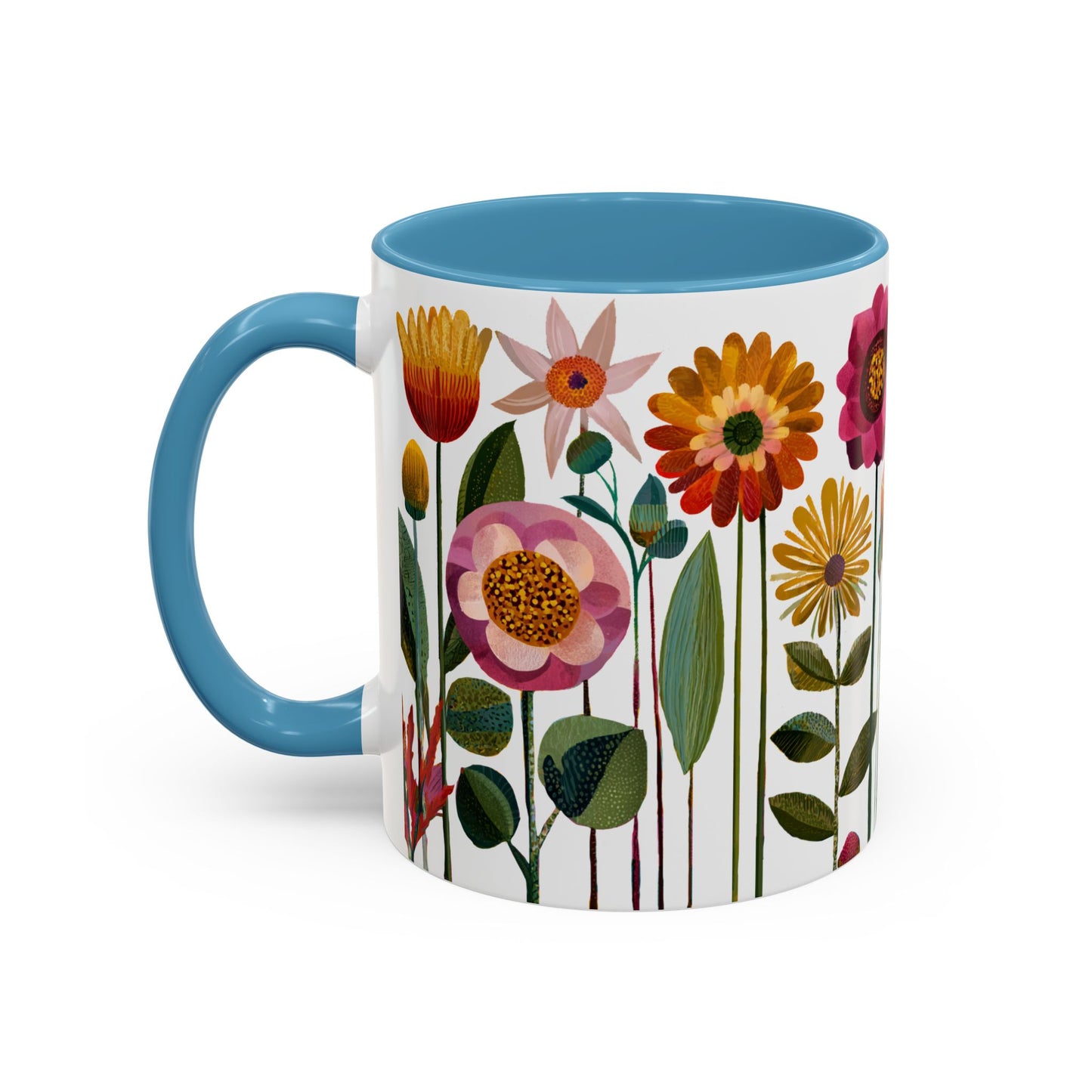Floral Accent Coffee Mug - Vibrant Flower Design, Perfect for Home or Office, Great Gift for Garden Lovers, Spring Decor, Unique Floral Mug