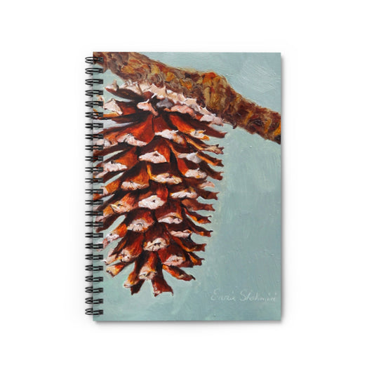 Pinecone Art Spiral Notebook — Nature-Inspired Ruled Journal