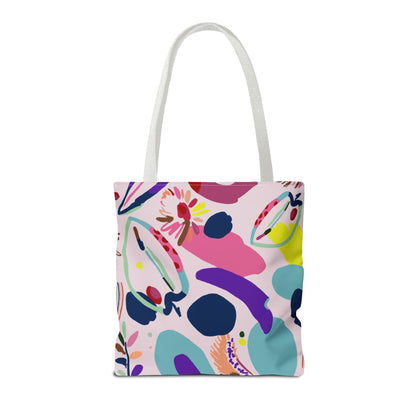Colorful Circles Canvas Tote Bag - Heavy Duty Fine Art Shoulder Bag