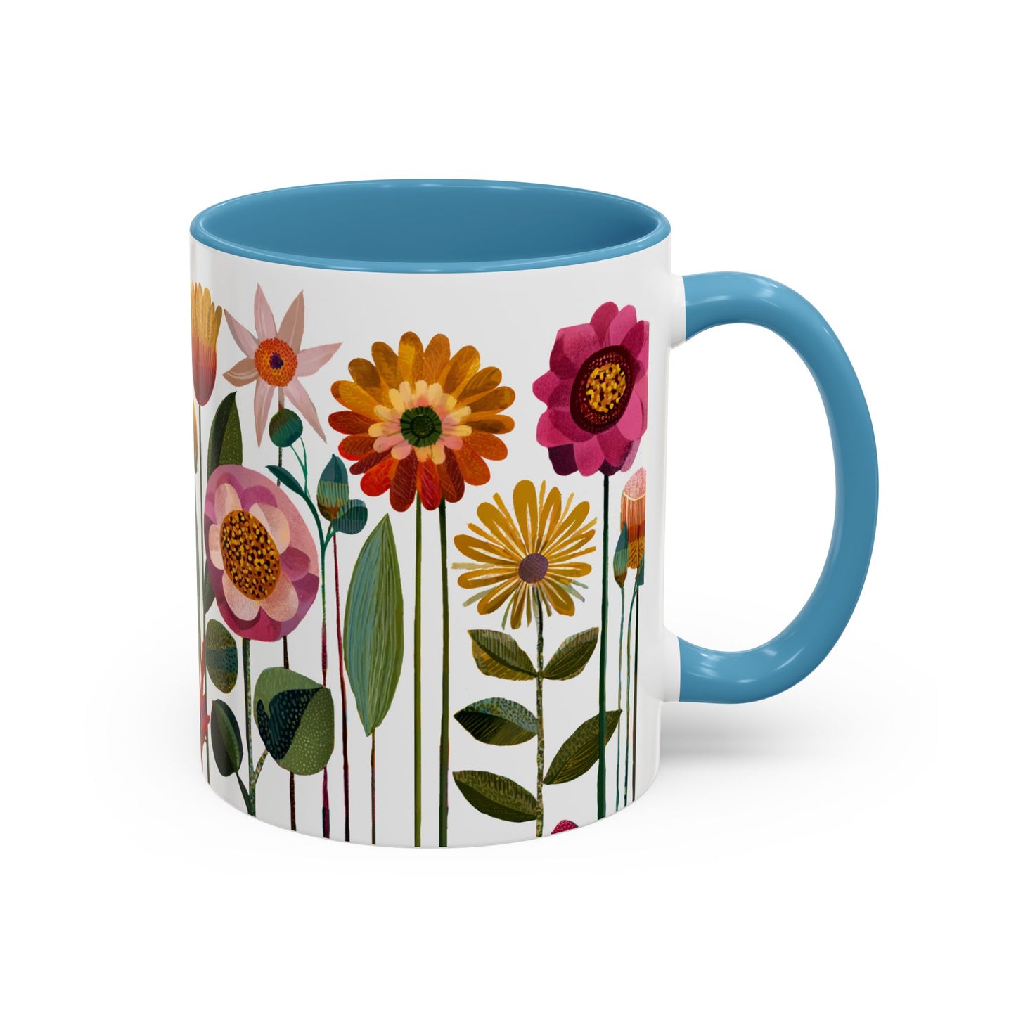 Floral Accent Coffee Mug - Vibrant Flower Design, Perfect for Home or Office, Great Gift for Garden Lovers, Spring Decor, Unique Floral Mug